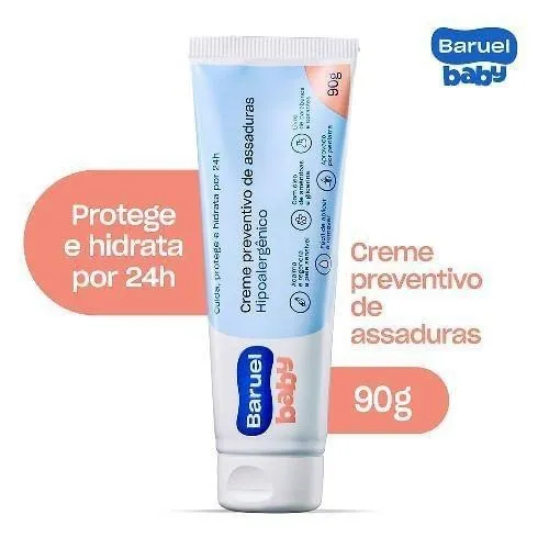 Pomada para Assadura Baruel Baby Óleo de Amêndoas Hipoalergênica 90g