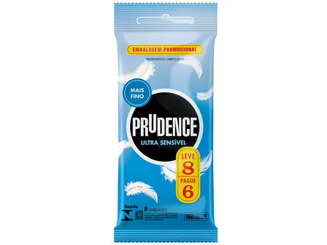 Preservativo Prudence Ultra Sensível Lubrificado 8 Unidades