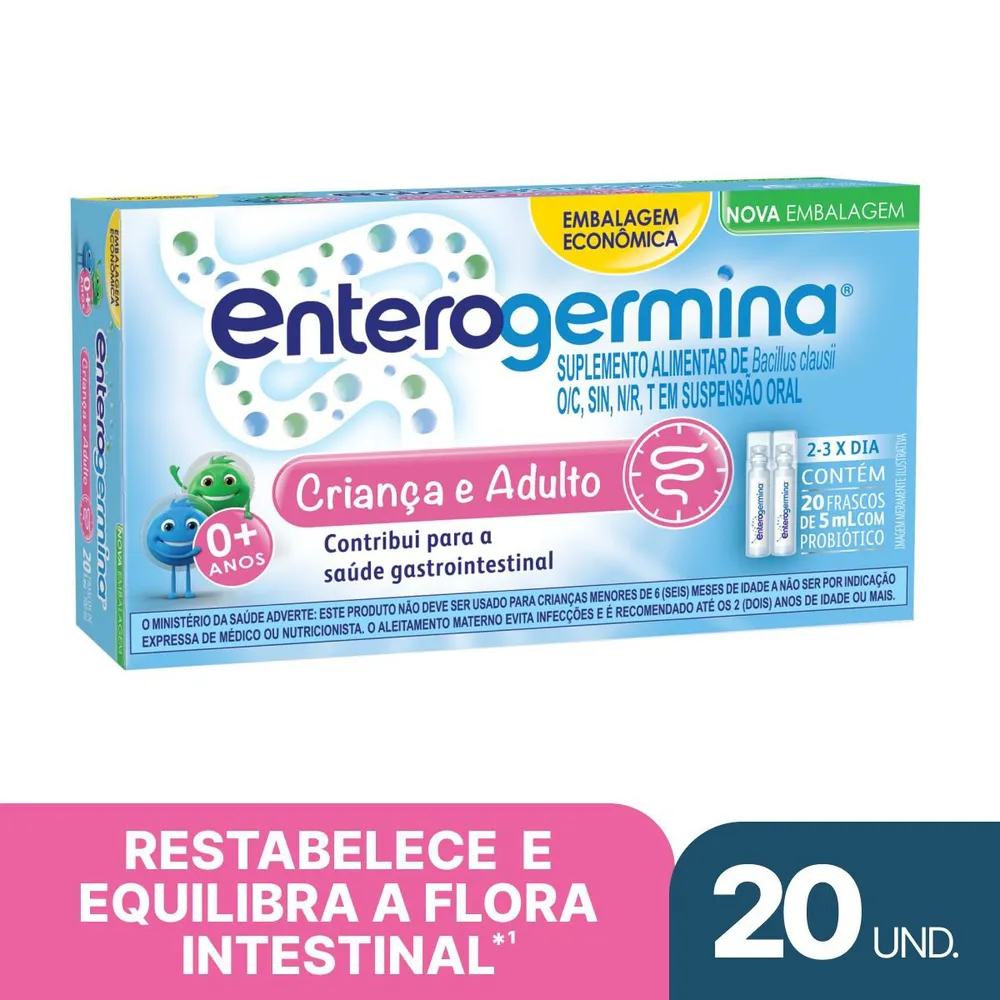 Probiótico Enterogermina 5ml 20 Frascos Tamanho Família