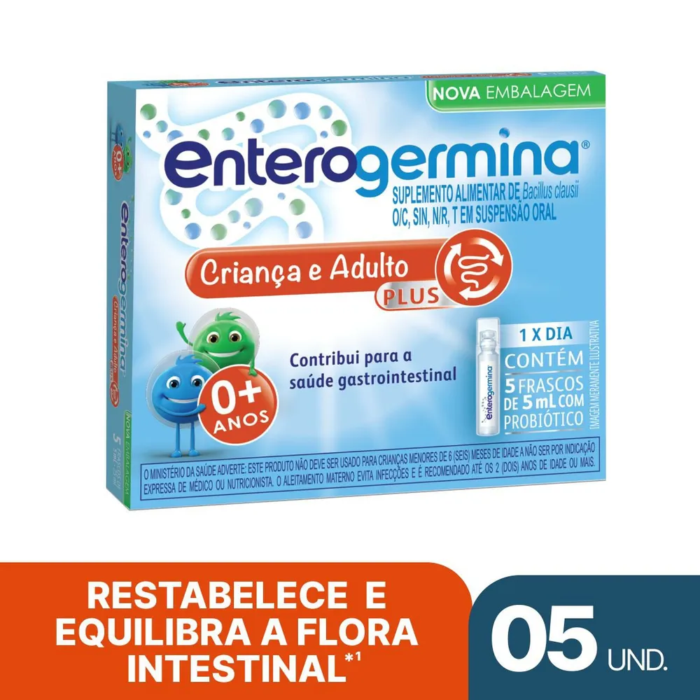 Probiótico Enterogermina Plus 5 Frascos 5ml