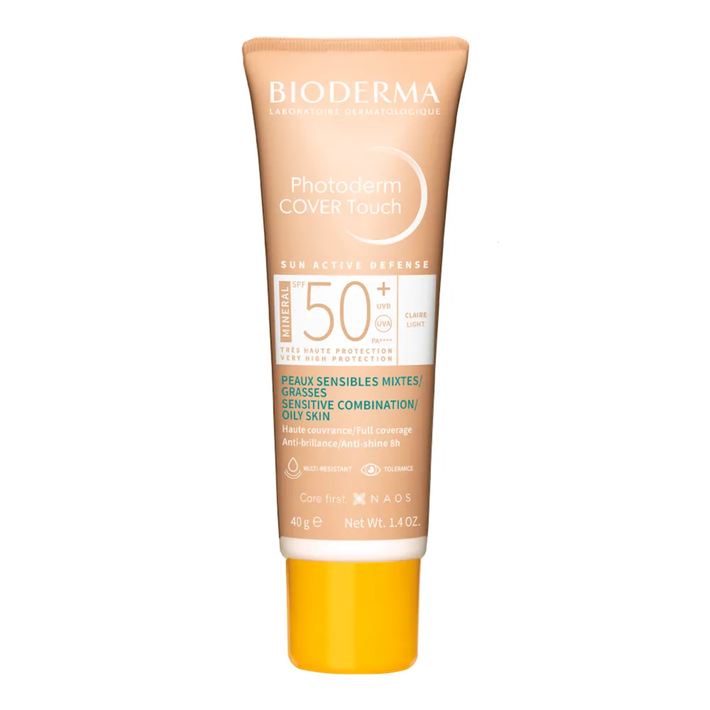 Protetor Solar Facial Bioderma Photoderm Cover Touch Mineral FPS 50+ Cor 2.0 Claro 40ml