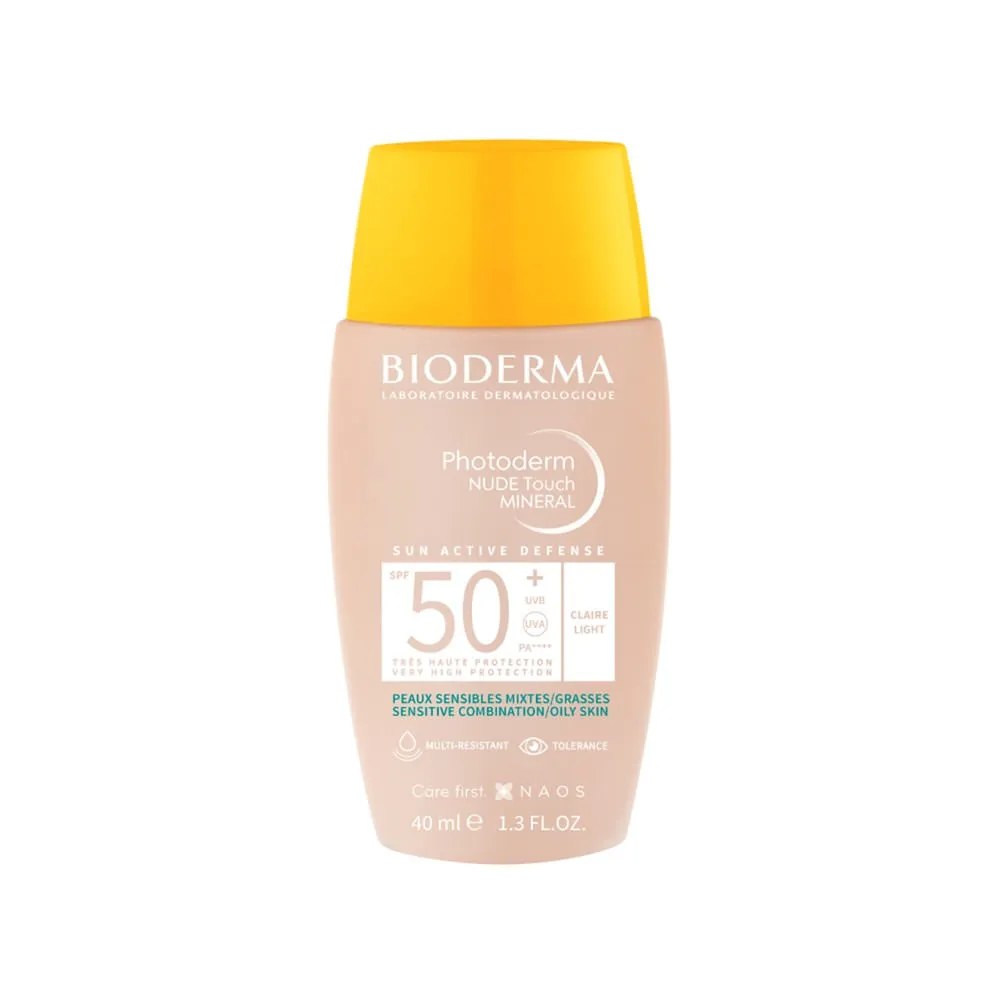 Protetor Solar Facial Bioderma Photoderm Nude Touch Mineral FPS50+ Cor 2.0 Clara 40ml