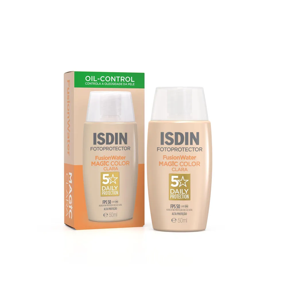 Protetor Solar Facial ISDIN Fusion Water Color FPS50 Cor Clara 50ml