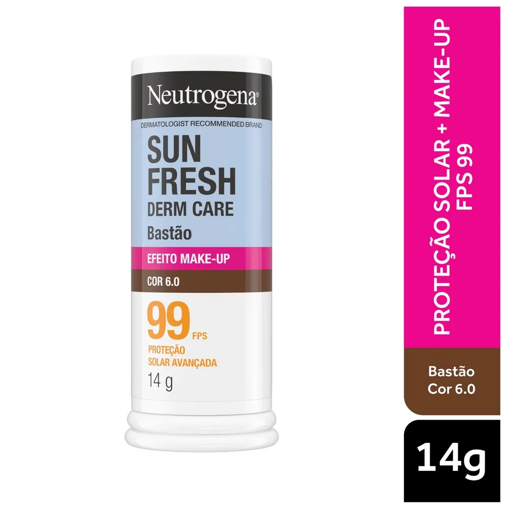 Protetor Solar Facial Neutrogena Sun Fresh Derm Care Stick 99fps Cor 6.0 14g