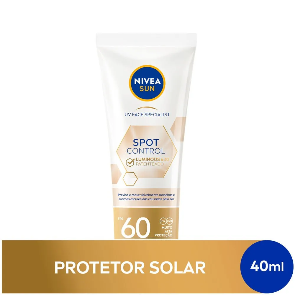 Protetor Solar Facial Nivea Sun UV Face FPS60 Spot Control Luminous 630 40ml