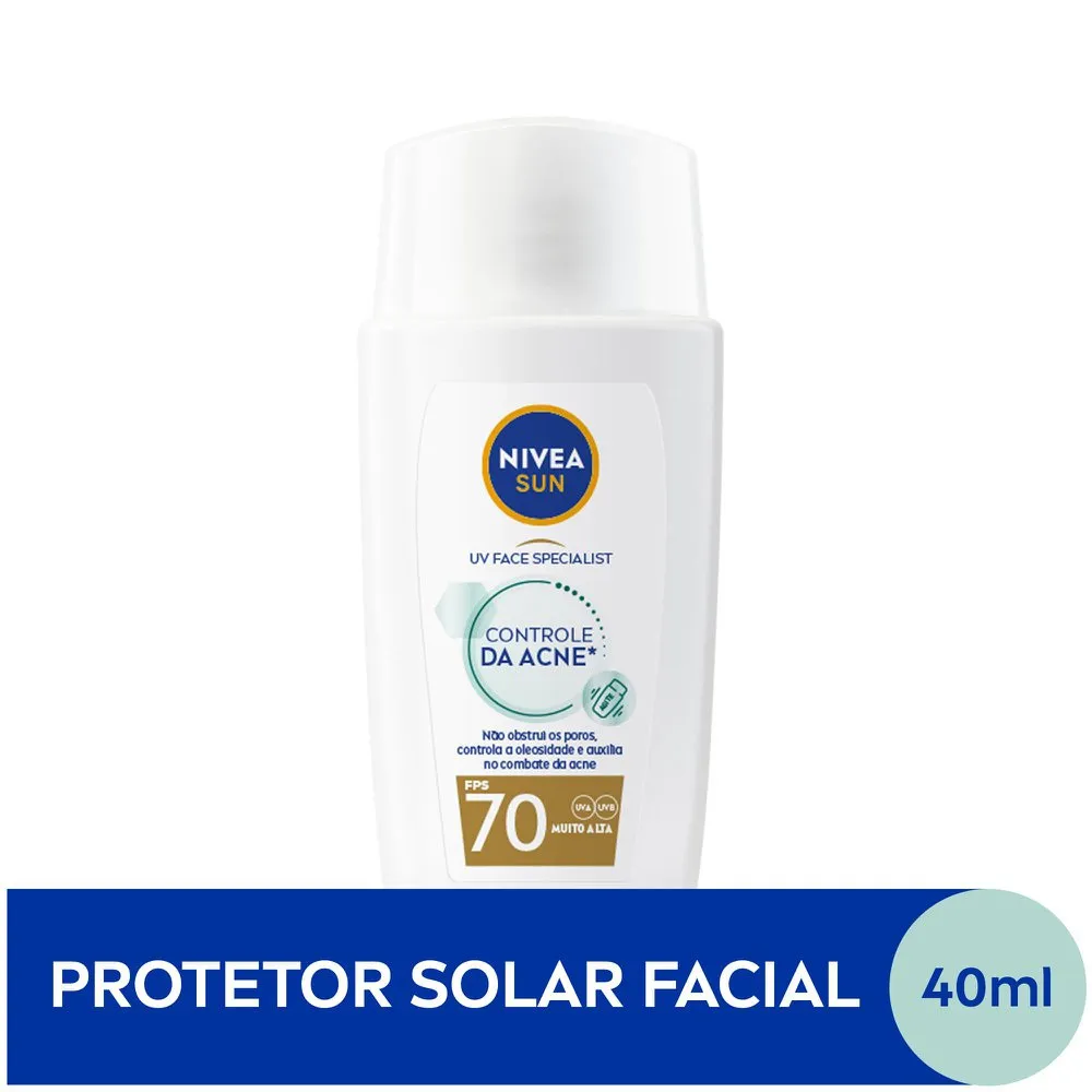 Protetor Solar Facial Nivea Sun UV Face FPS70 Controle da Acne 40ml