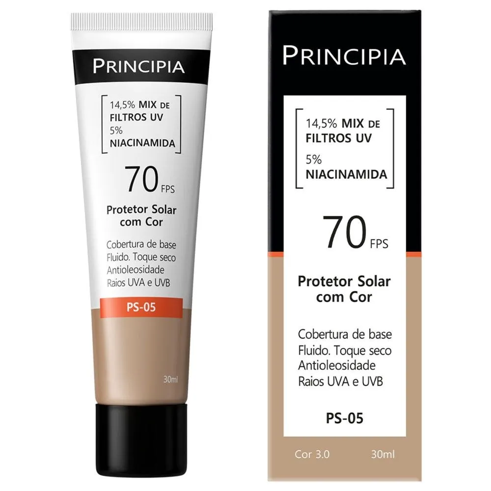 Protetor Solar Facial Principia Ps-05 Cor 3.0 Fps70 30ml