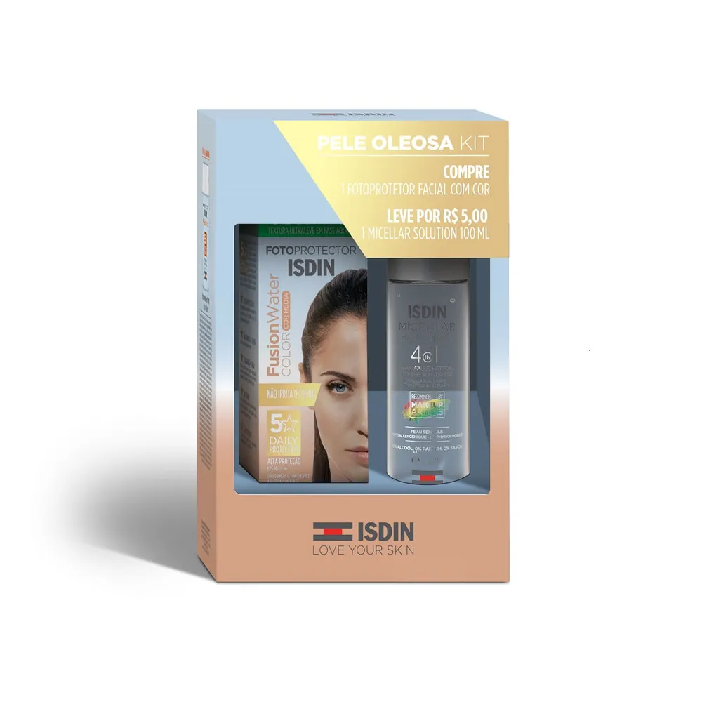 Protetor Solar Facil Isdin Fusion Water Color Fps50 Cor Média 50ml Leve Por R$5,00 Isdin Micellar Solution 4em1100ml