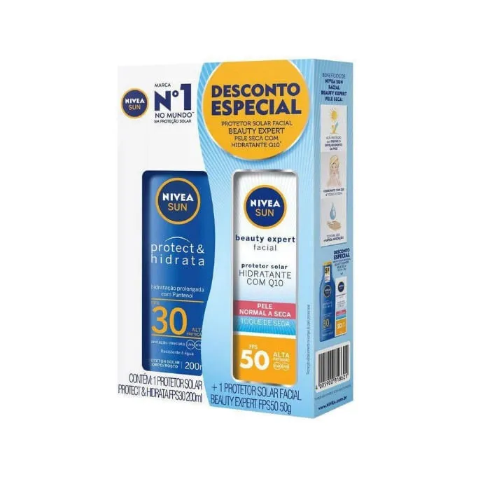Protetor Solar Nivea Protect Hidrata Fps30 200ml Leve Protetor Solar Facial Nivea Beatuy Expert Fps50 50g Por Um Preço Especial