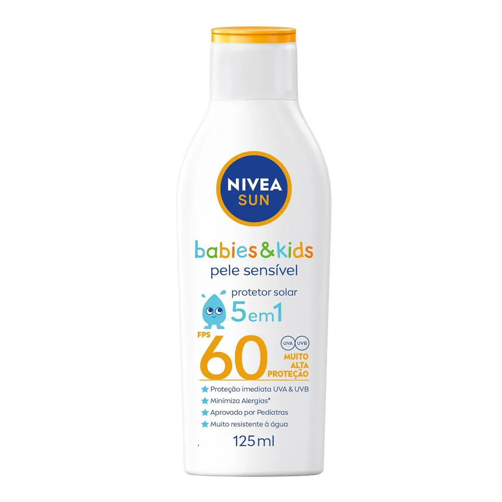 Protetor Solar Nivea Sun Kids Sensitive FPS60 Sem Perfume 125ml