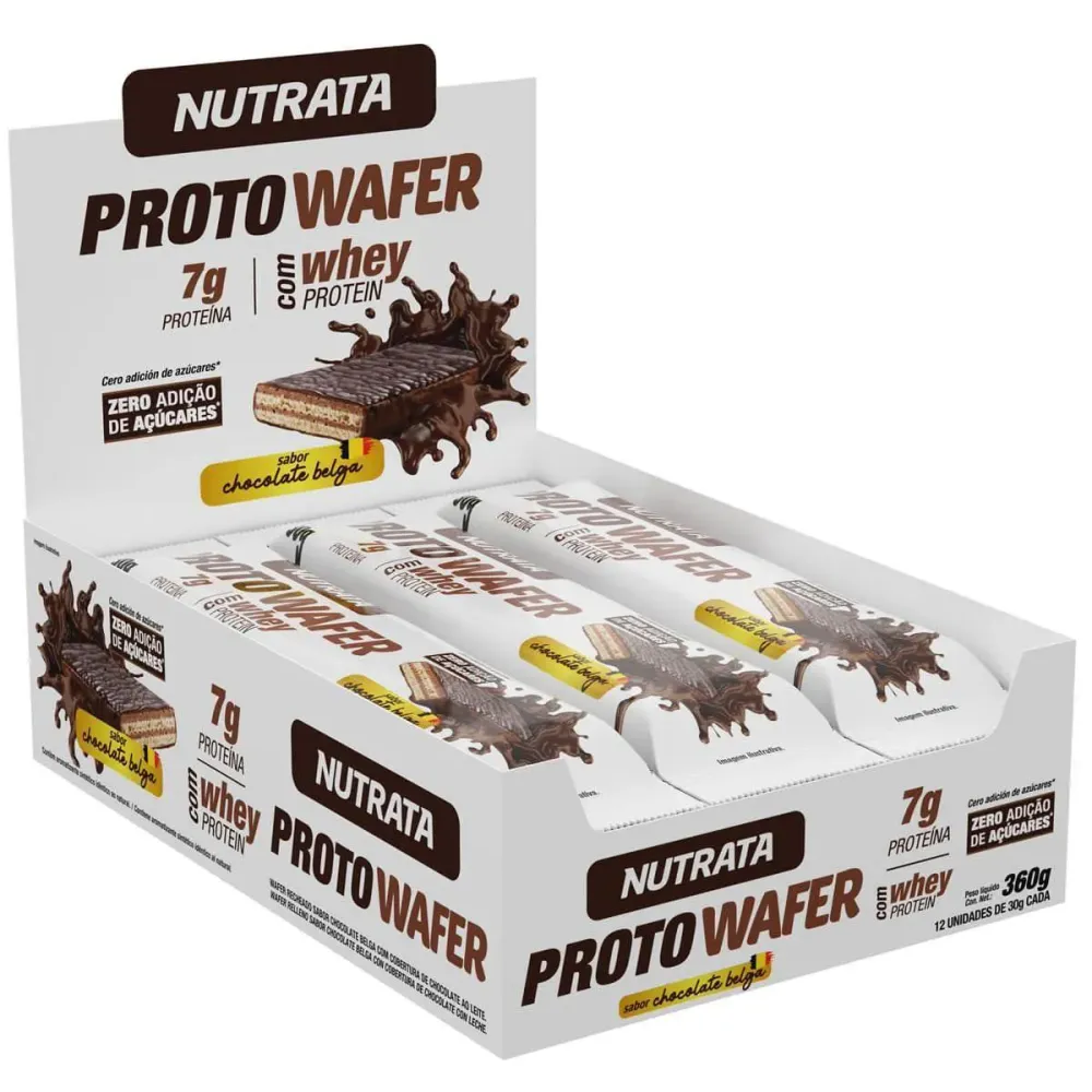 Proto Wafer - 12 Unidades de 30G Chocolate - Nutrata
