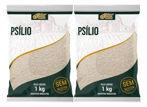 Psyllium Psilio em Flocos 2 X 1kg Sabor Verde