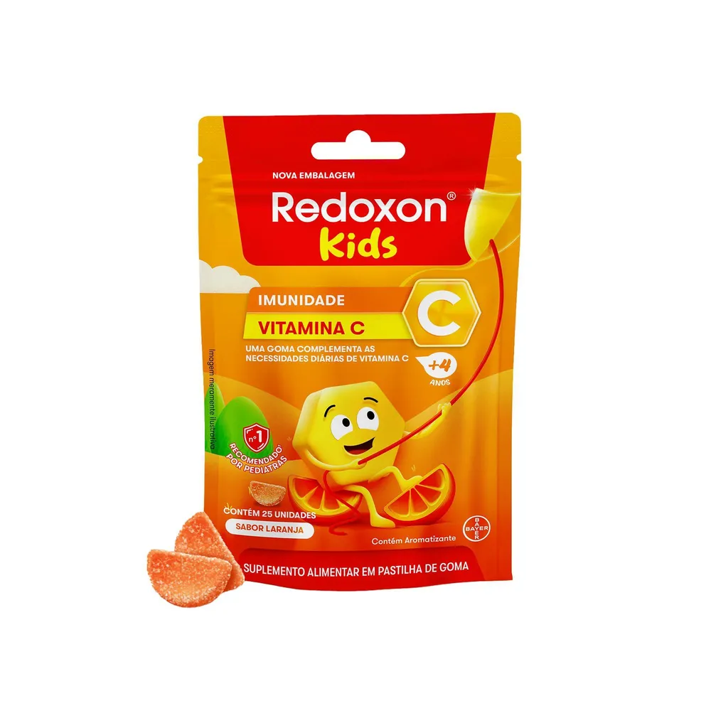 Redoxon Kids Vitamina Infantil Sabor Laranja 25 Gomas