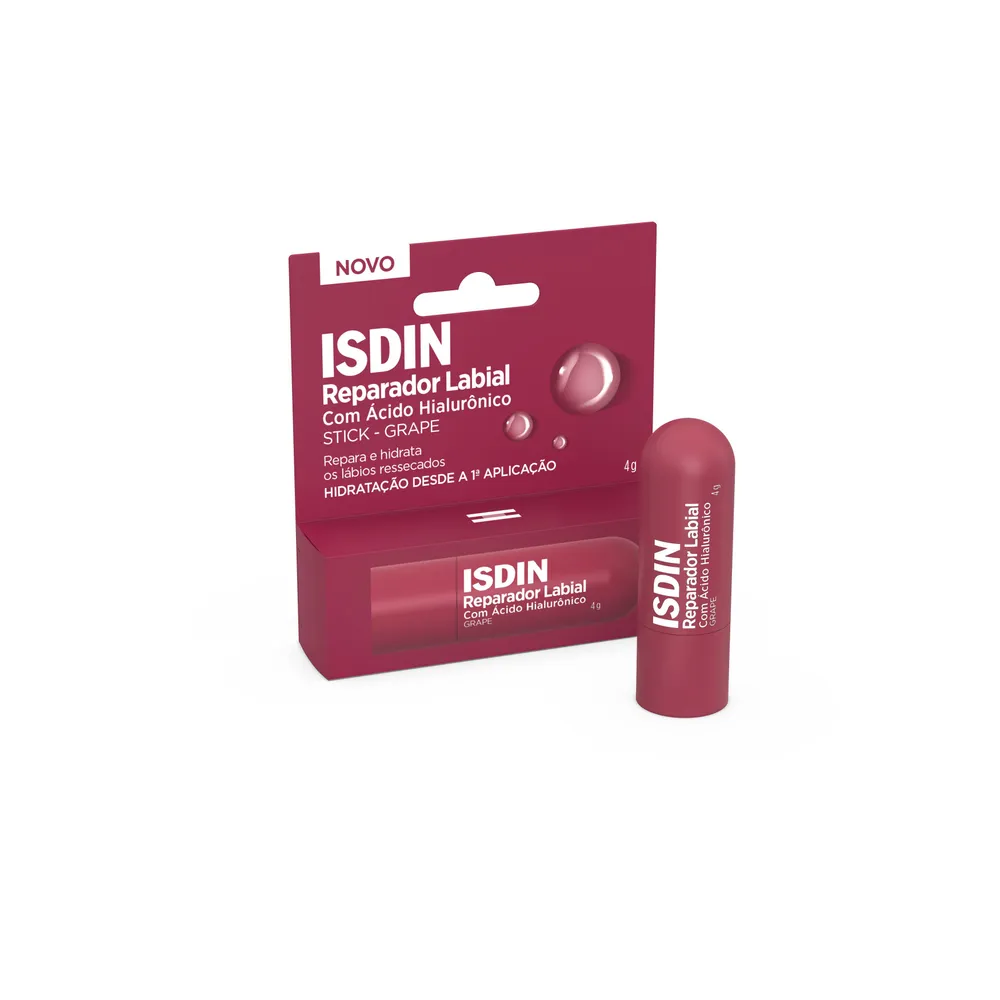 Reparador Labial Stick Grape Isdin Ácido Hialurônico 4g
