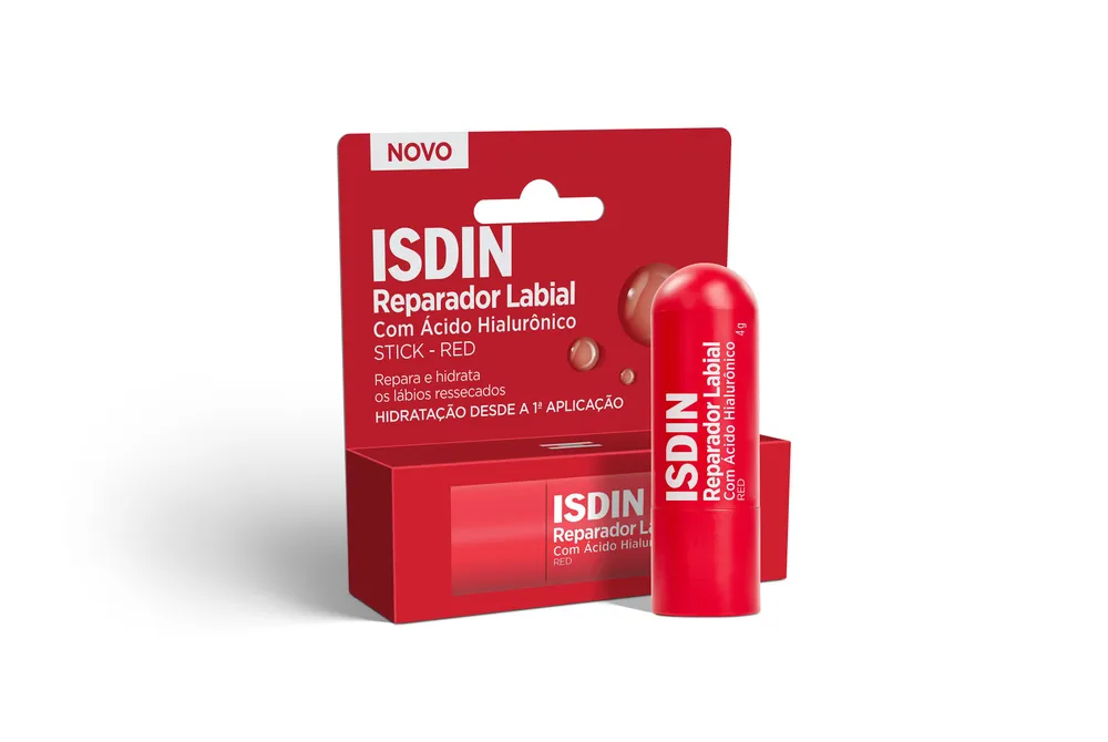 Reparador Labial Stick Red Isdin Ácido Hialurônico 4g
