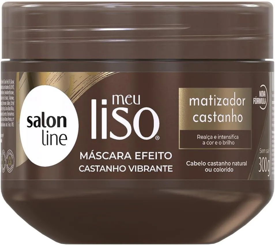S Line - Meu Liso Matizadora Castanho - Máscara Capilar - 300g