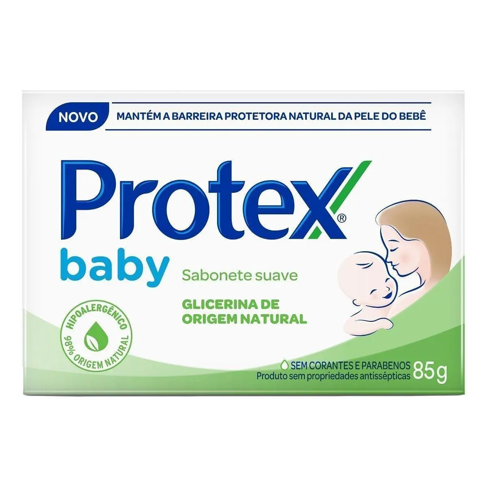 Sabonete Em Barra Para Bebê Protex Baby Glicerina Natural 85g