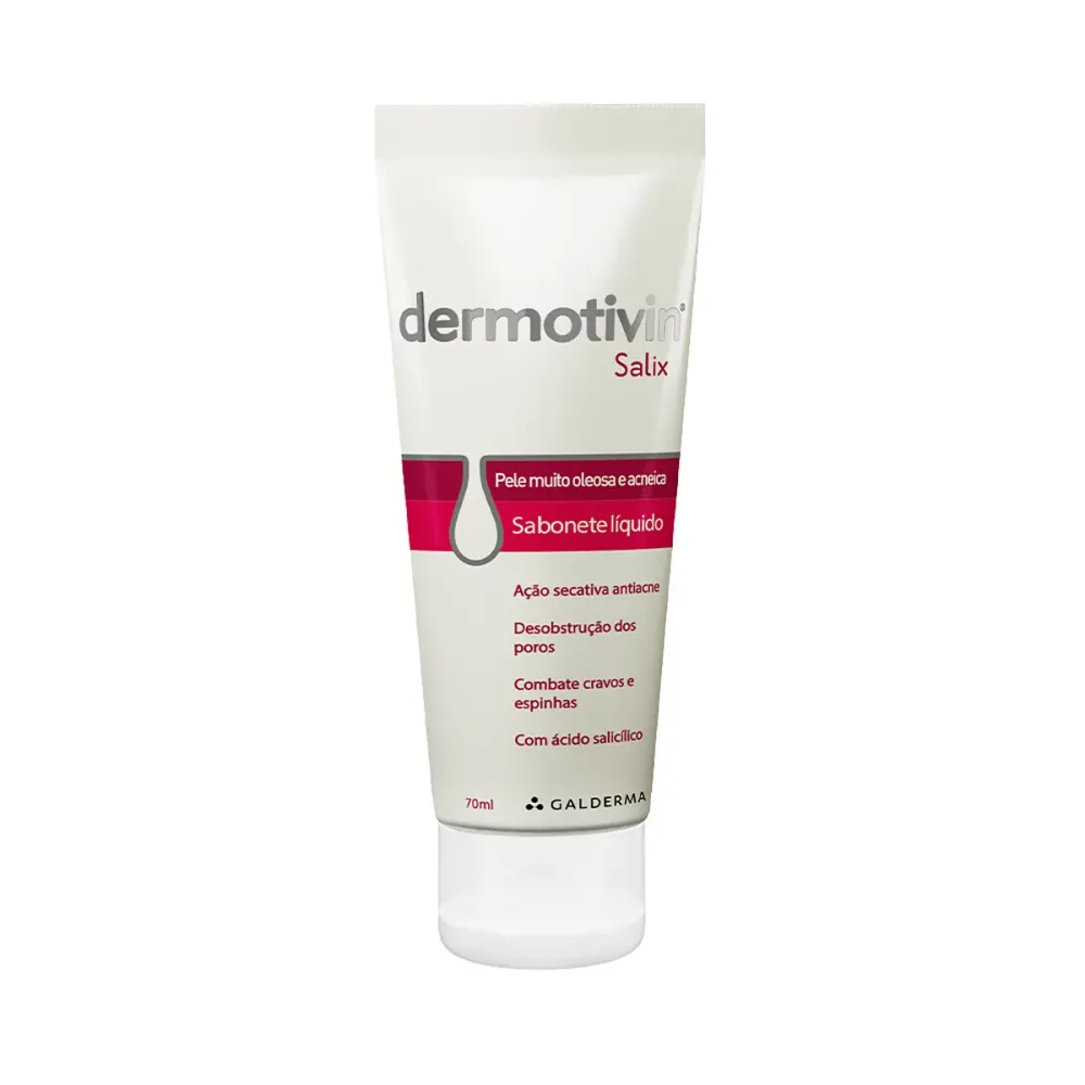 Sabonete Líquido Facial Dermotivin Salix Pele Oleosa e Acneica 70ml