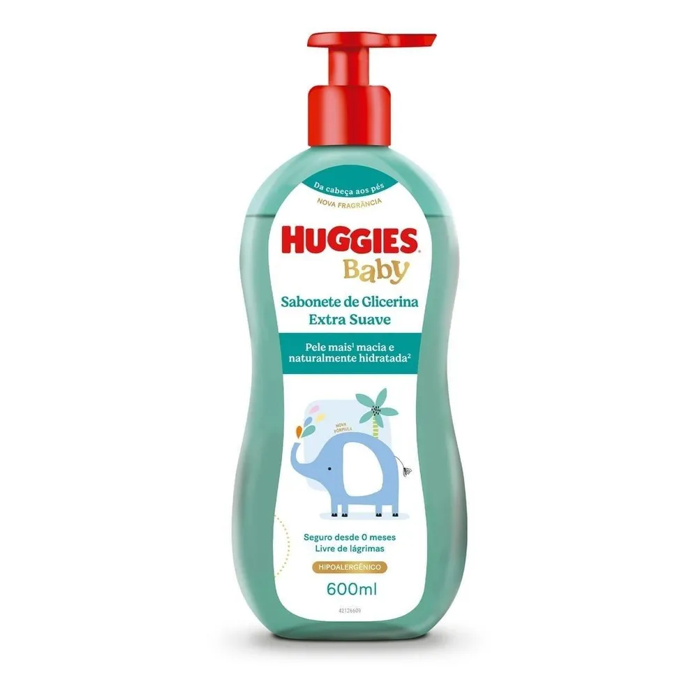 Sabonete Líquido Infantil Huggies Glicerina Extra Suave 600ml