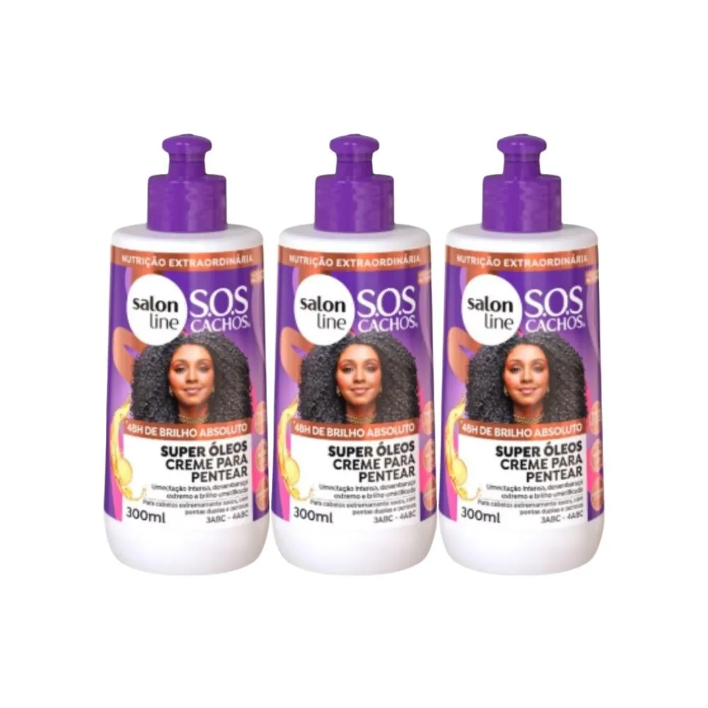 Salon Line S.O.S Cachos Super Óleos Kit 3 Creme - 300ml