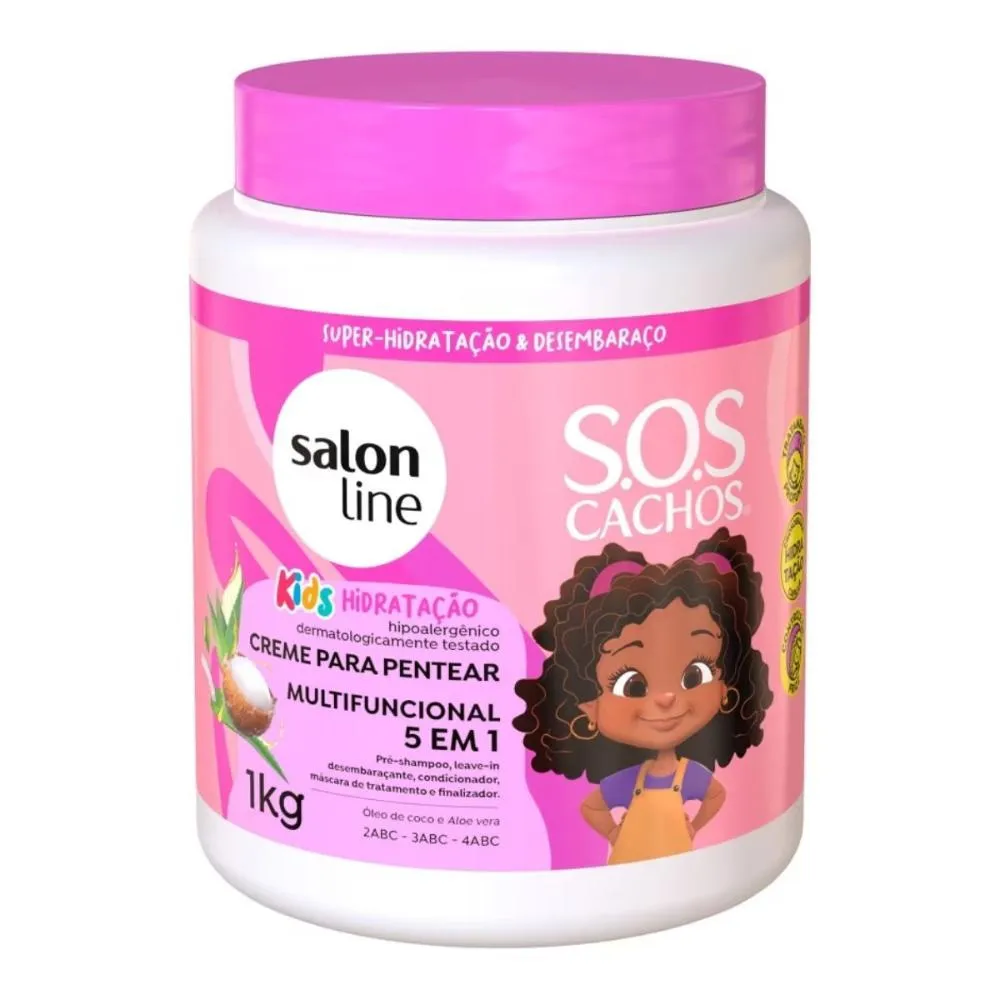 Salon Line - SOS Cachos Kids 5 em 1 - Creme para Pentear - 1kg