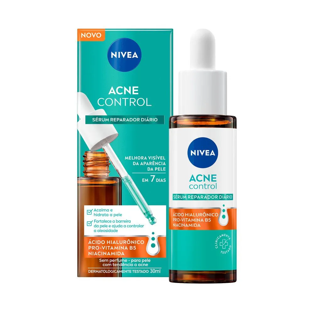 Sérum Facial Nivea Acne Control Reparador Sem Perfume com Ácido Salicílico e Niacinamida 30ml