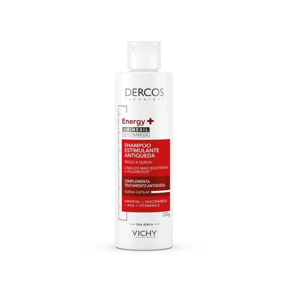 Shampoo Antiqueda Estimulante Vichy Dercos Energy+ Cabelos Fracos Antiqueda com Aminexil, Niacinamida e Vitamina E 200g