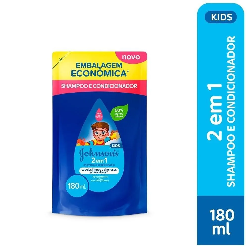 Shampoo e Condicionador Infantil Johnson's Baby 2 em 1 180ml