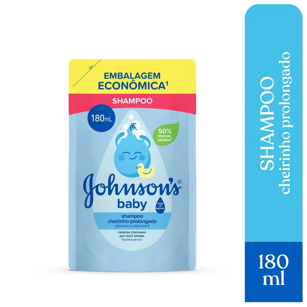 Shampoo Infantil Johnson's Baby Cheirinho Prolongado Refil 180ml