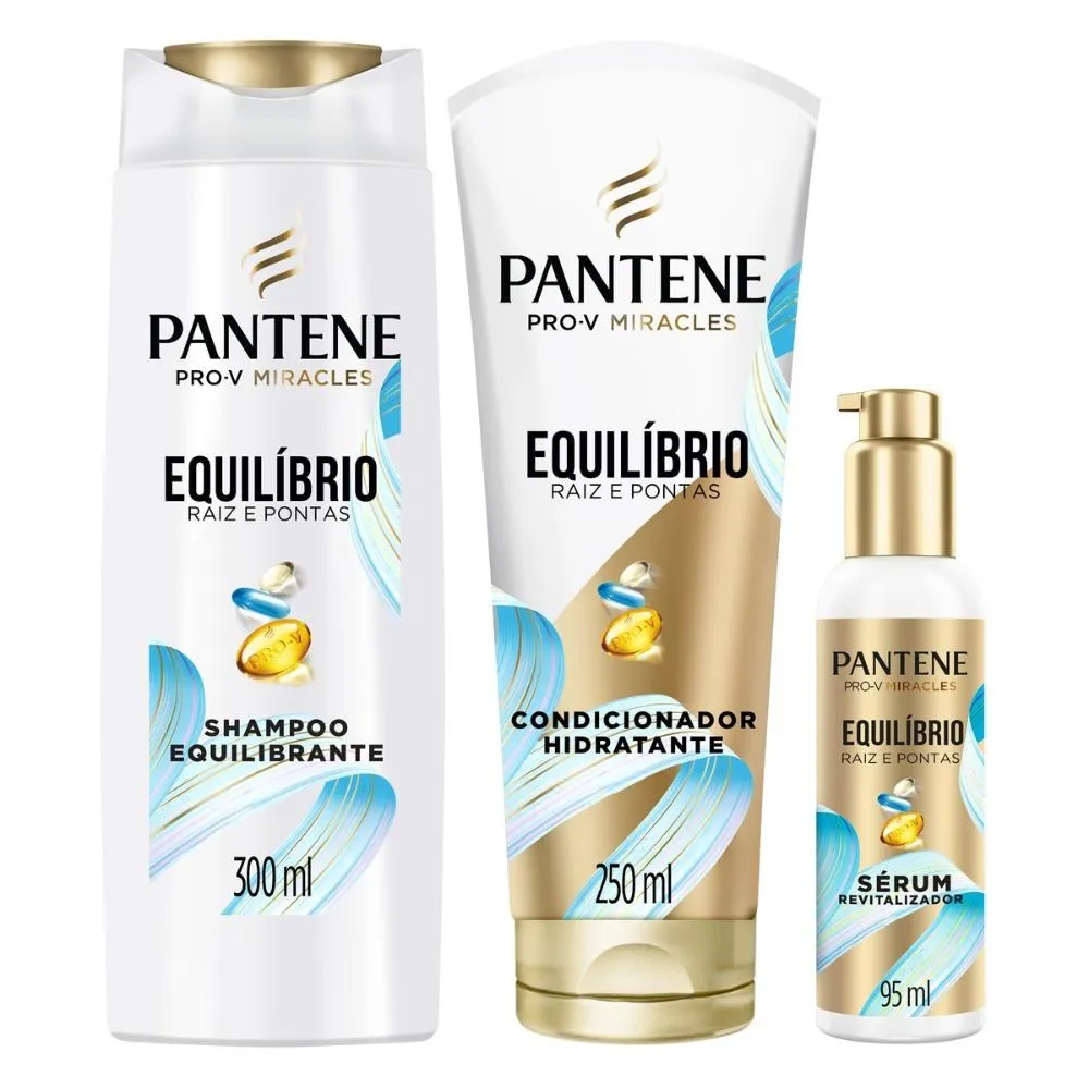 Shampoo Pantene EQ 300ml + Condicionador 250ml + Sérum