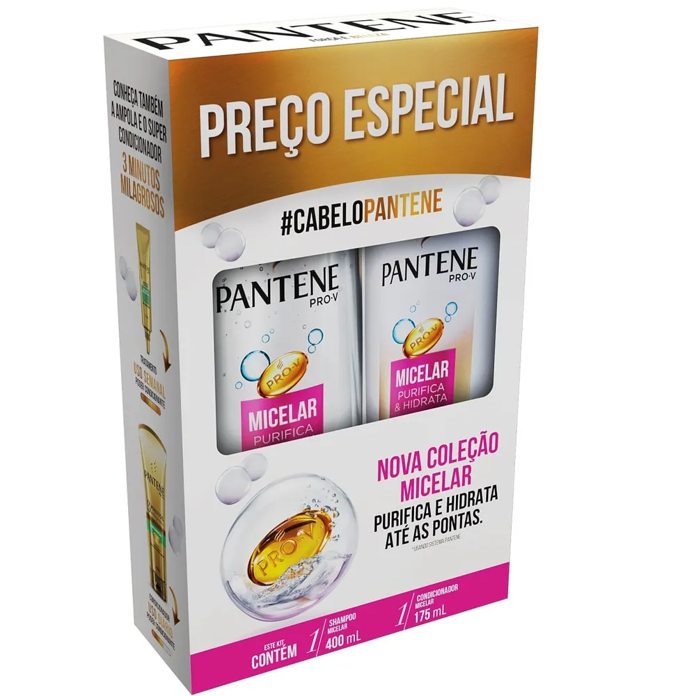 Shampoo Pantene Micelar 400ml + Condicionador 175ml
