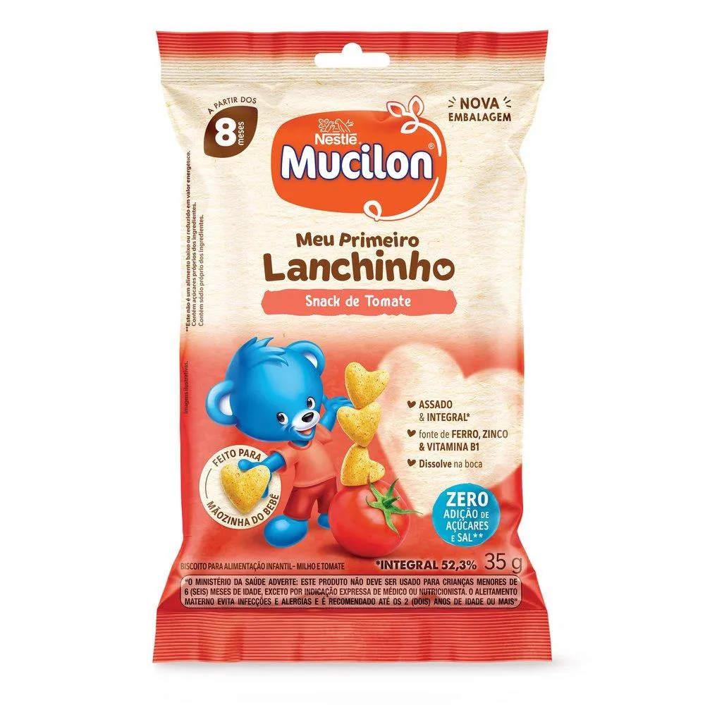 Snack Infantil Mucilon Meu Primeiro Lanchinho Sabor Tomate 35g
