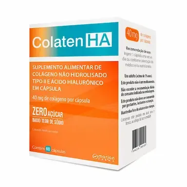 Suplemento Alimentar Colaten HA Colágeno Não Hidrolisado Tipo II - 60 cápsulas