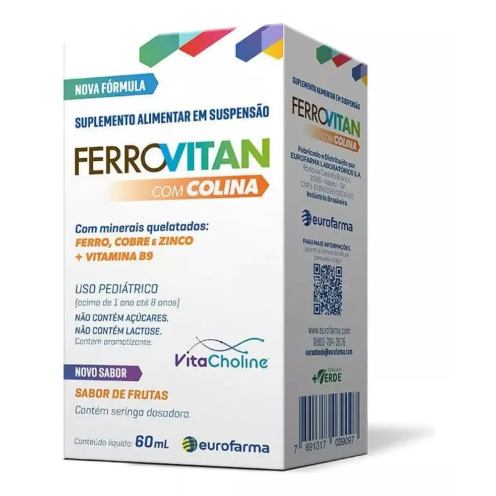 Suplemento Alimentar Infantil Ferrovitan Sabor Frutas - 60ml