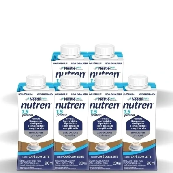 Suplemento Alimentar Nutren 1.5 Protein Cafe Com Leite 200Ml 6 Und