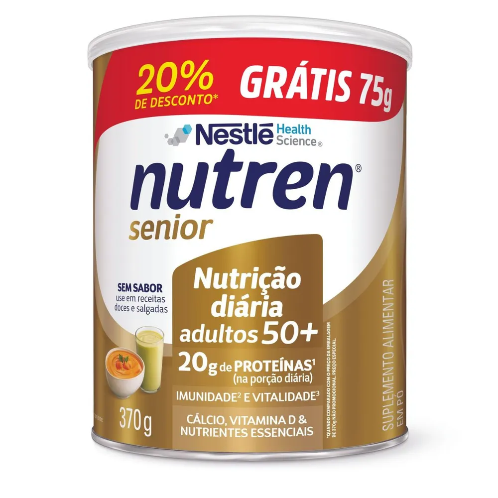 Suplemento Alimentar Pó Nutren Senior Sem Sabor 370g 20% De Desconto