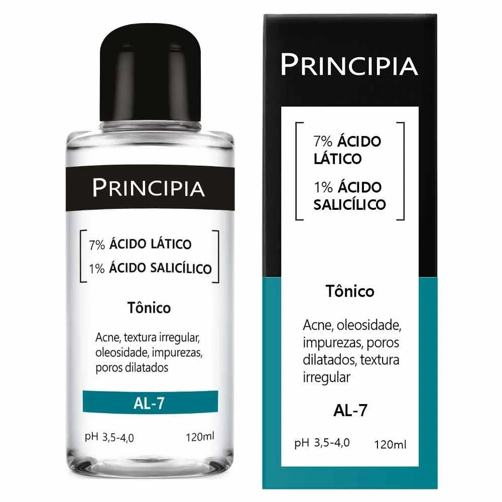 Tônico Facial Principia AL-7 Ácido Lático 7% + Ácido Salicílico 1% 120ml