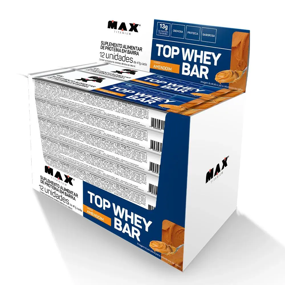Top Whey Bar Display 12un de 41g - Amendoim