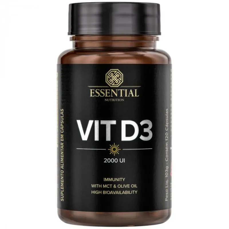 Vit D3 2000ui (120 Cápsulas) - Essential Nutrition