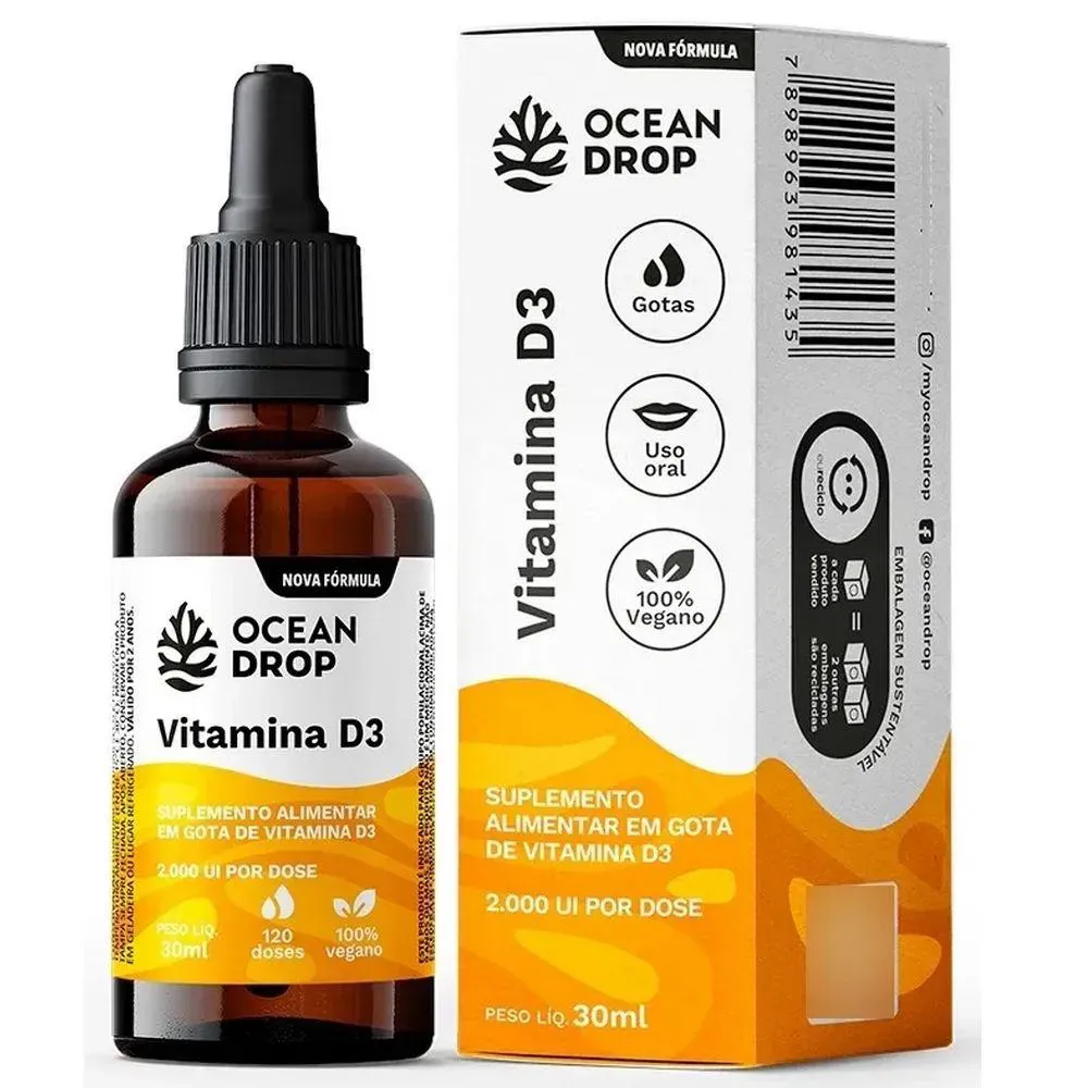 Vitamina D3 2000ui Vegano (30 Ml) - Ocean Drop