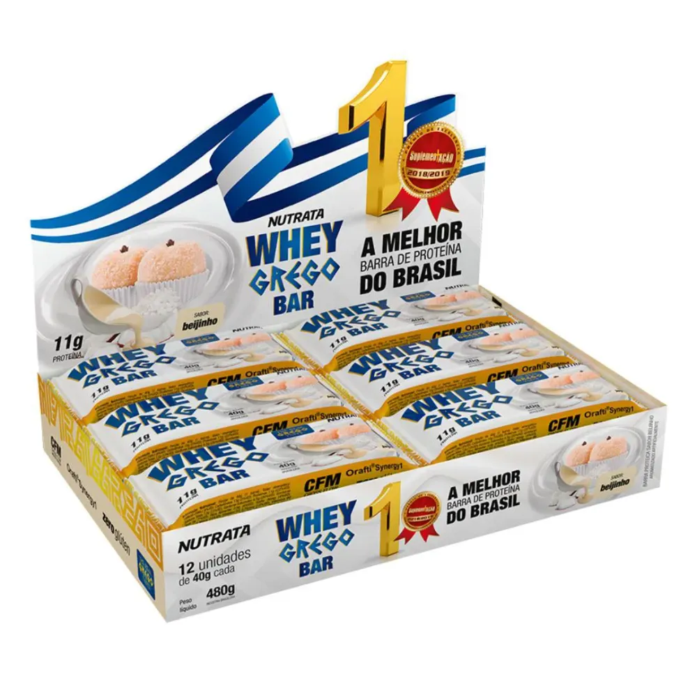 Whey Grego Bar Beijinho 12x40g - Nutrata
