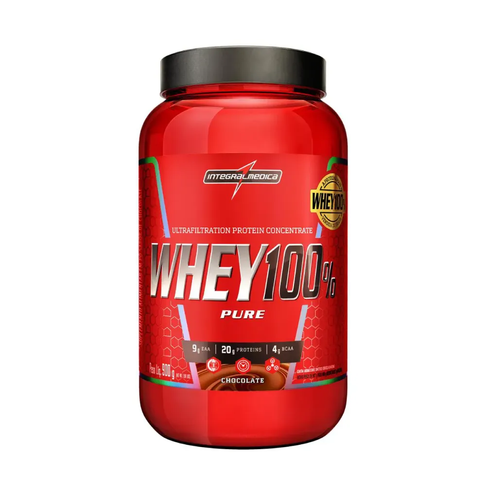 Whey Protein 100% Pure Concentrado Integralmedica Chocolate 900g