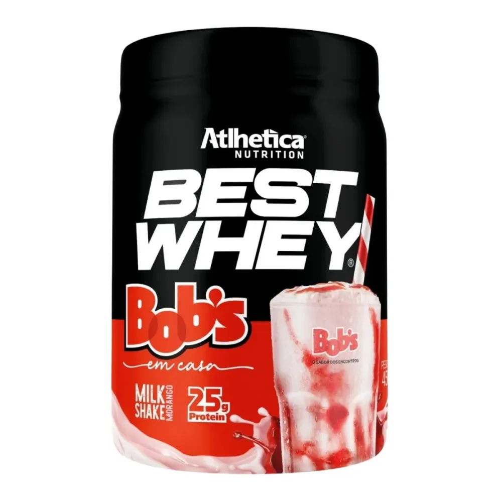 Whey Protein Best Whey Atlhetica Nutrition Milkshake de Morango Bob's 450g