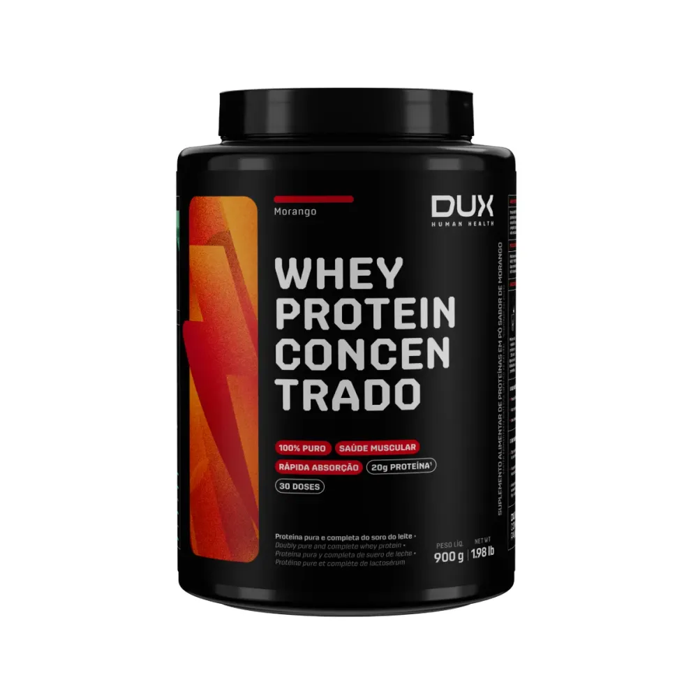 Whey Protein Concentrado Dux Morango 900g