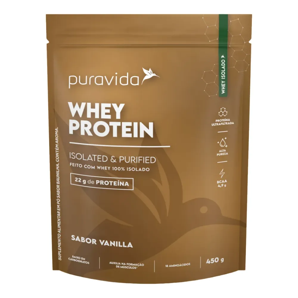 Whey Protein Isolado Puravida Baunilha 450g